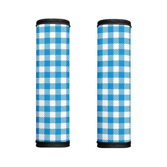 Azure Blue And White Gingham Print Handle Covers