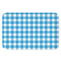 Azure Blue And White Gingham Print Indoor Door Mat