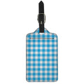 Azure Blue And White Gingham Print Luggage Tag