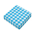 Azure Blue And White Gingham Print Outdoor Seat Cushion Cover