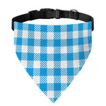 Azure Blue And White Gingham Print Over The Collar Dog Bandana