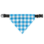 Azure Blue And White Gingham Print Over The Collar Dog Bandana