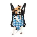 Azure Blue And White Gingham Print Pet Carrier Backpack