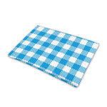 Azure Blue And White Gingham Print Pet Cooling Mat Cover