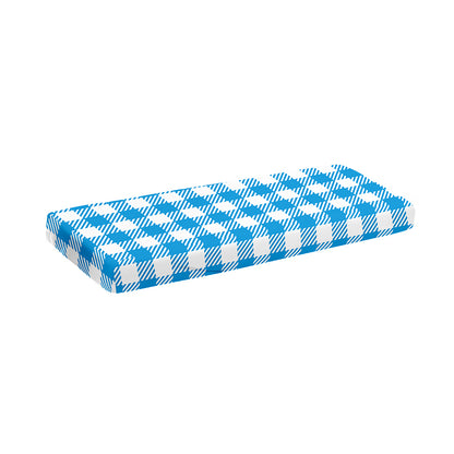 Azure Blue And White Gingham Print Piano Keyboard Cover