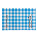 Azure Blue And White Gingham Print Placemat