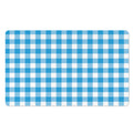 Azure Blue And White Gingham Print Polyester Doormat
