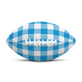 Azure Blue And White Gingham Print Rugby Ball