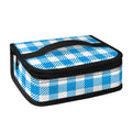 Azure Blue And White Gingham Print Small Lunch Bag