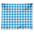 Azure Blue And White Gingham Print Tapestry