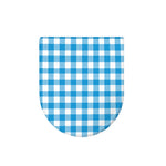 Azure Blue And White Gingham Print Toilet Lid Cover