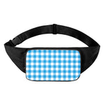 Azure Blue And White Gingham Print Waist Bag