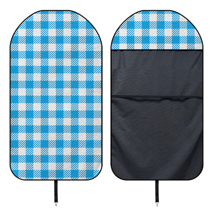Azure Blue And White Gingham Print Waterproof Car Seat Cover