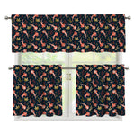 Baby Axolotl Pattern Print 3 Piece Kitchen Curtains