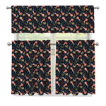 Baby Axolotl Pattern Print 3 Piece Kitchen Curtains
