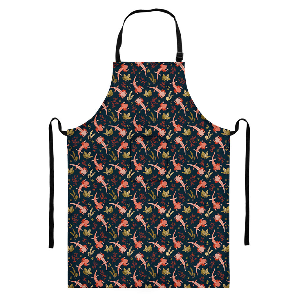 Baby Axolotl Pattern Print Bib Apron With Pocket