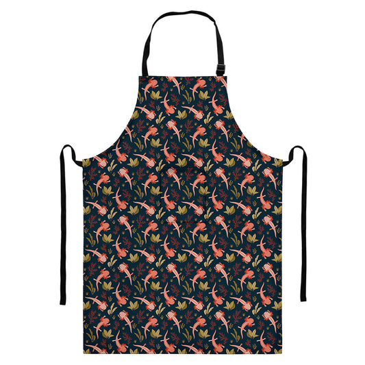 Baby Axolotl Pattern Print Bib Apron With Pocket