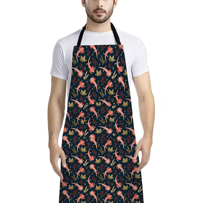 Baby Axolotl Pattern Print Bib Apron With Pocket