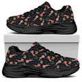Baby Axolotl Pattern Print Black Chunky Shoes
