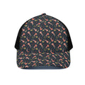 Baby Axolotl Pattern Print Black Mesh Trucker Hat