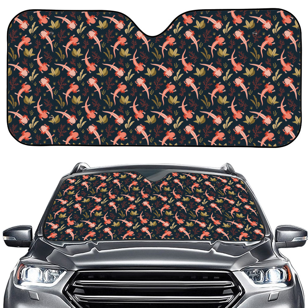 Baby Axolotl Pattern Print Car Windshield Sun Shade