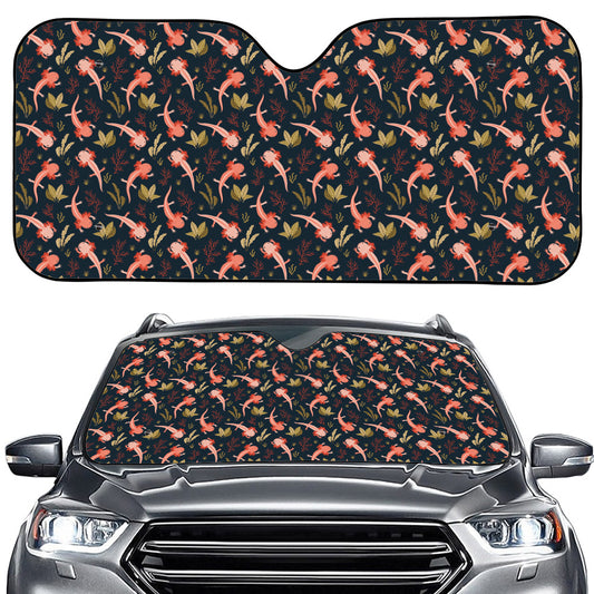 Baby Axolotl Pattern Print Car Windshield Sun Shade