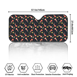 Baby Axolotl Pattern Print Car Windshield Sun Shade