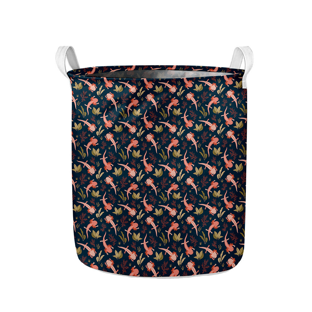 Baby Axolotl Pattern Print Collapsible Laundry Basket