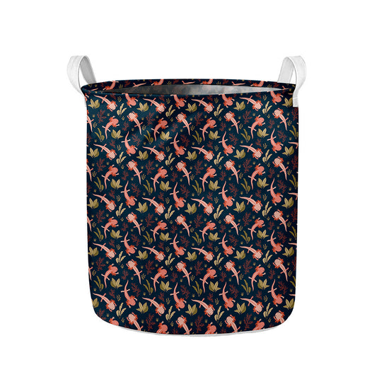 Baby Axolotl Pattern Print Collapsible Laundry Basket