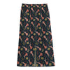 Baby Axolotl Pattern Print Cotton Front Slit Maxi Skirt