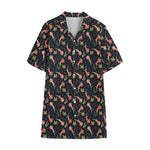 Baby Axolotl Pattern Print Cotton Hawaiian Shirt