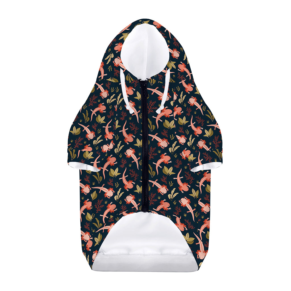 Baby Axolotl Pattern Print Dog Zip Up Hoodie