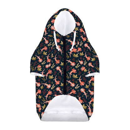 Baby Axolotl Pattern Print Dog Zip Up Hoodie