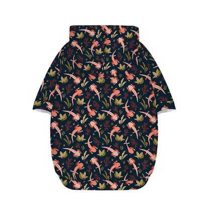 Baby Axolotl Pattern Print Dog Zip Up Hoodie