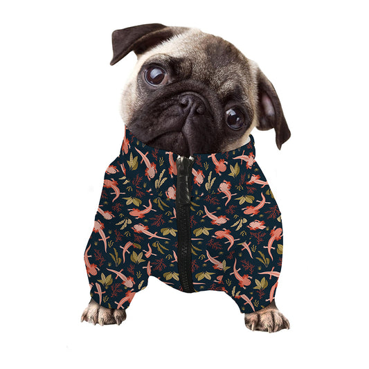 Baby Axolotl Pattern Print Dog Zip Up Jacket