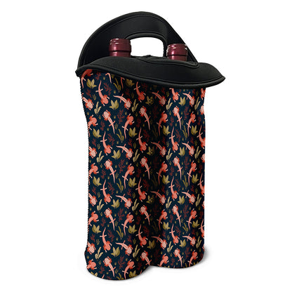 Baby Axolotl Pattern Print Double Neoprene Wine Tote