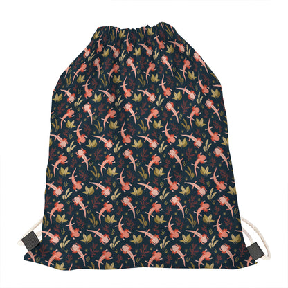 Baby Axolotl Pattern Print Drawstring Bag