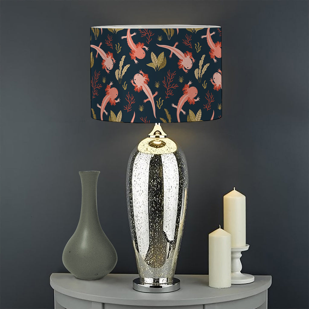 Baby Axolotl Pattern Print Drum Lamp Shade