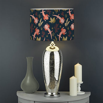 Baby Axolotl Pattern Print Drum Lamp Shade