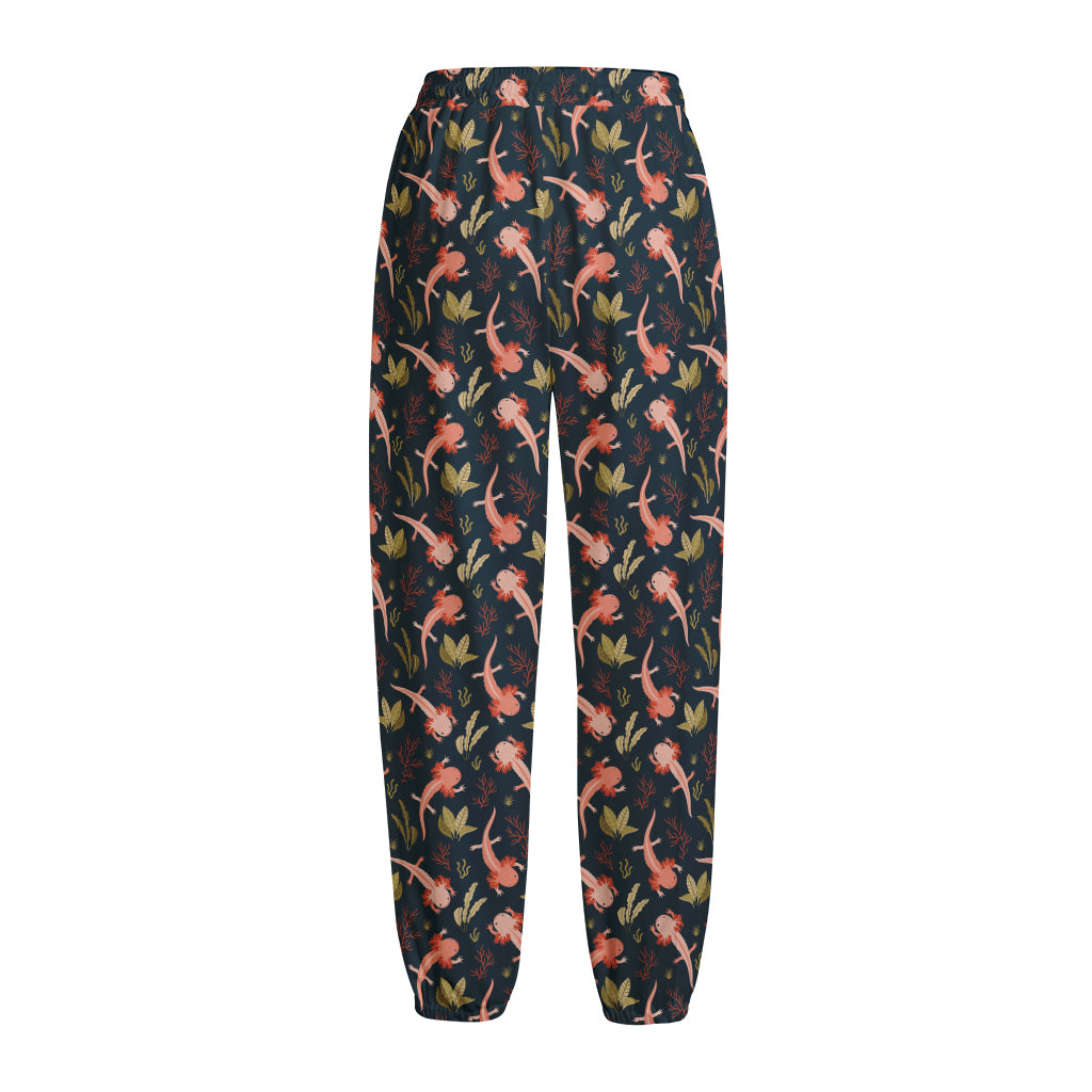 Baby Axolotl Pattern Print Fleece Lined Knit Pants