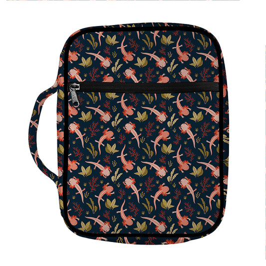 Baby Axolotl Pattern Print Front Pocket Bible Bag