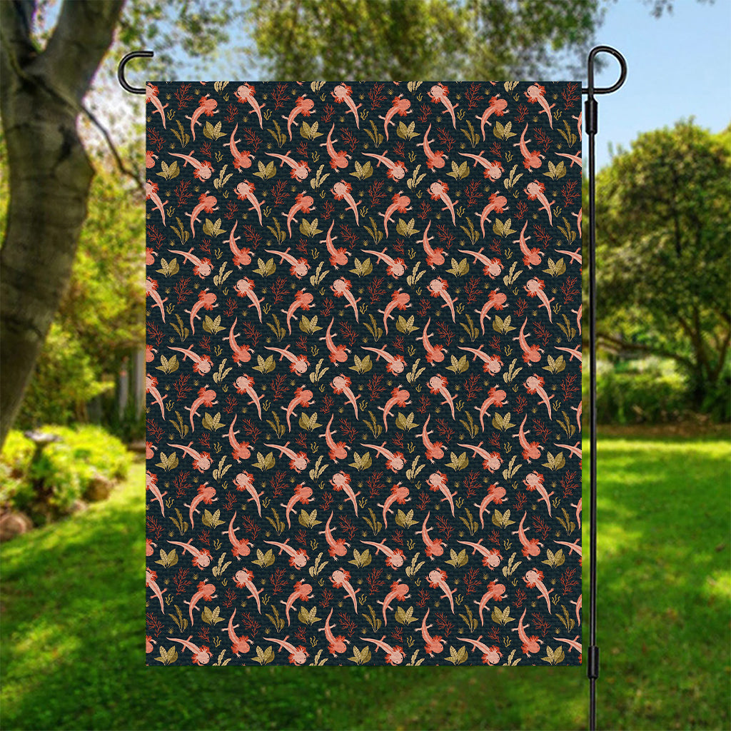 Baby Axolotl Pattern Print Garden Flag