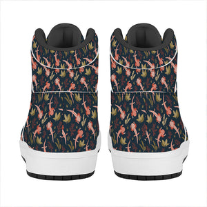 Baby Axolotl Pattern Print High Top Leather Sneakers