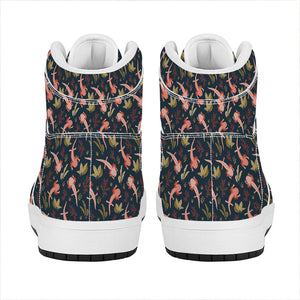 Baby Axolotl Pattern Print High Top Leather Sneakers