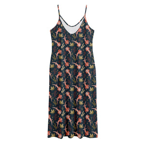 Baby Axolotl Pattern Print Jersey Midi Cami Dress