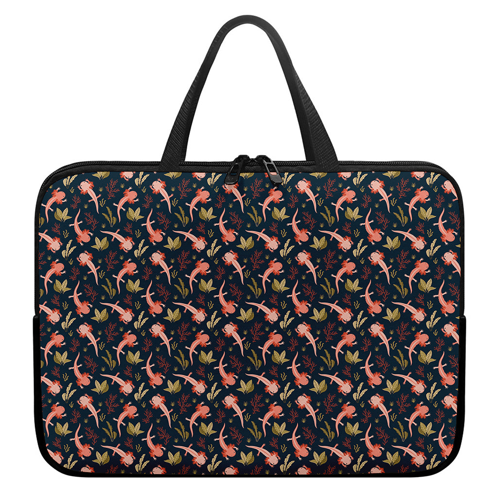 Baby Axolotl Pattern Print Laptop Sleeve With Handle