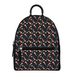 Baby Axolotl Pattern Print Leather Backpack