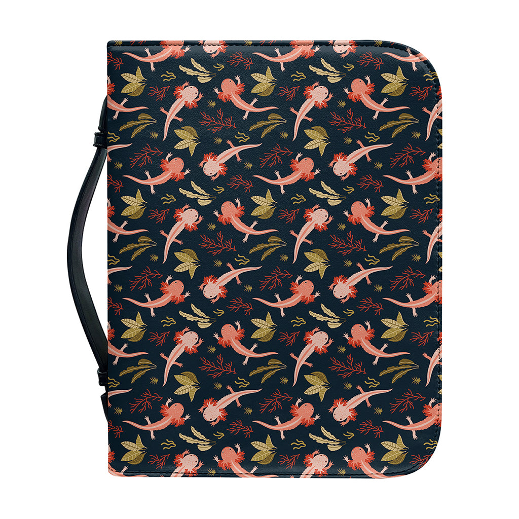 Baby Axolotl Pattern Print Leather Bible Cover