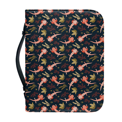 Baby Axolotl Pattern Print Leather Bible Cover