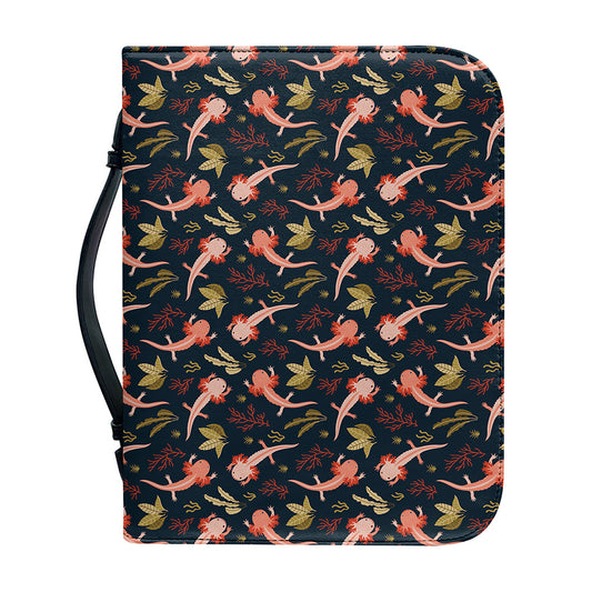 Baby Axolotl Pattern Print Leather Bible Cover